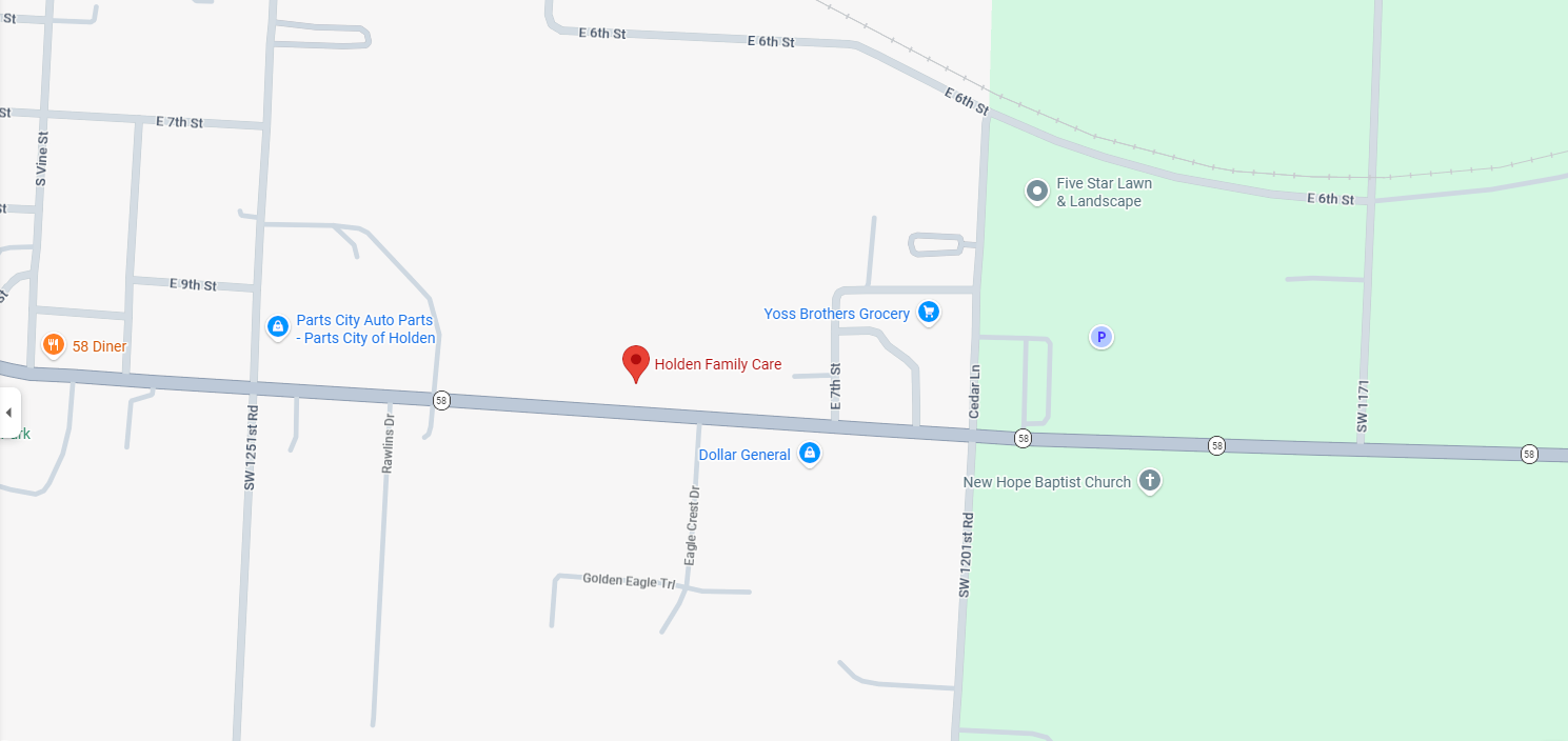 Map: location of Holden Family Care
